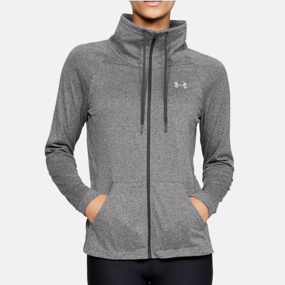 Under Armour Tech Full Zip Women's XL Long Sleeve Shirt Jacket Gray Active EUC - Picture 1 of 10